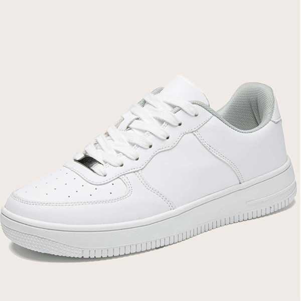

Lace Up Front Perforated Skate Shoes, White