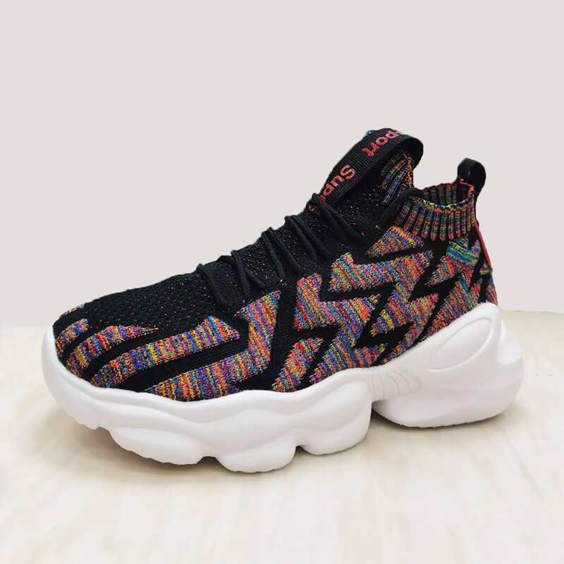 

Guys Lace Up Decor Chunky Sock Sneakers, Multicolor