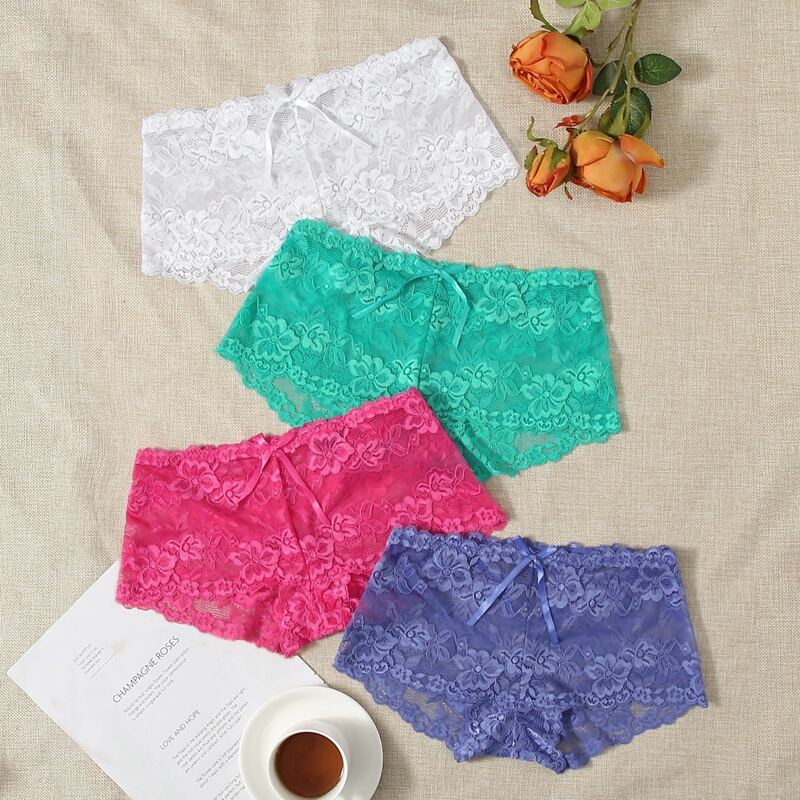 

4pack Floral Lace Panty Set, Multicolor