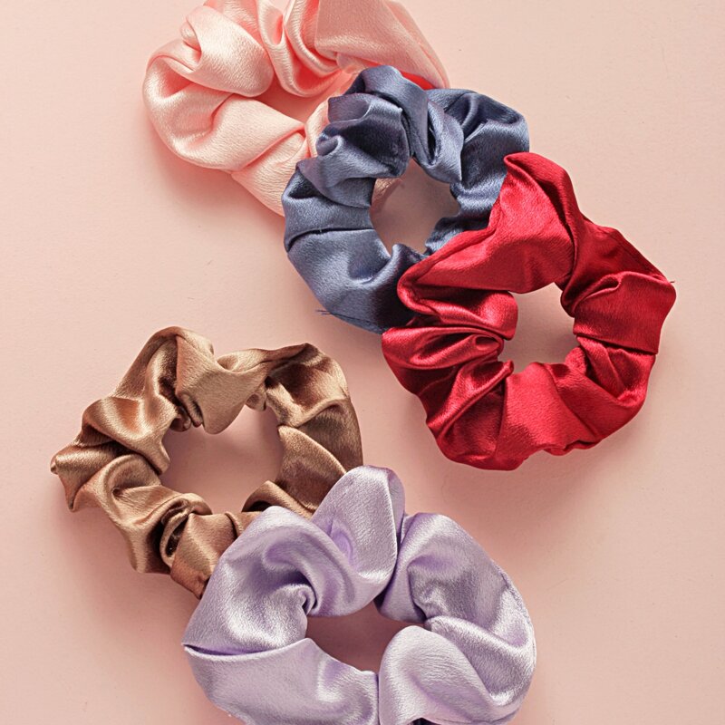 

5pcs Simple Scrunchie, Multicolor