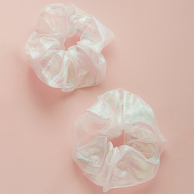 

2pcs Laser Mesh Scrunchie, Neon