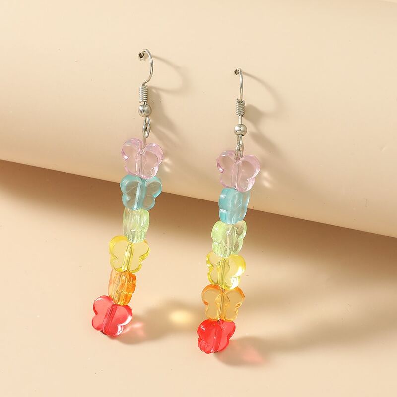 

Butterfly Drop Earrings, Multicolor