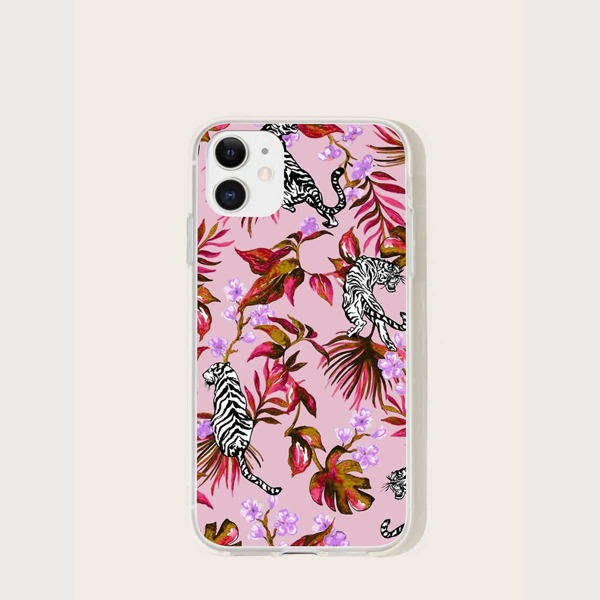 

Flower & Tiger Print iPhone Case, Multicolor
