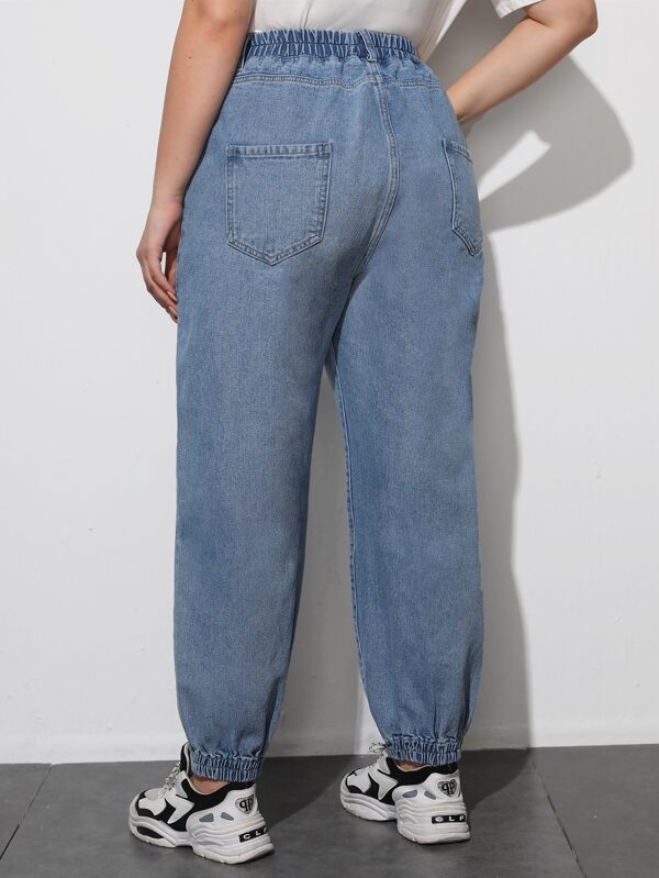 plus size ripped joggers