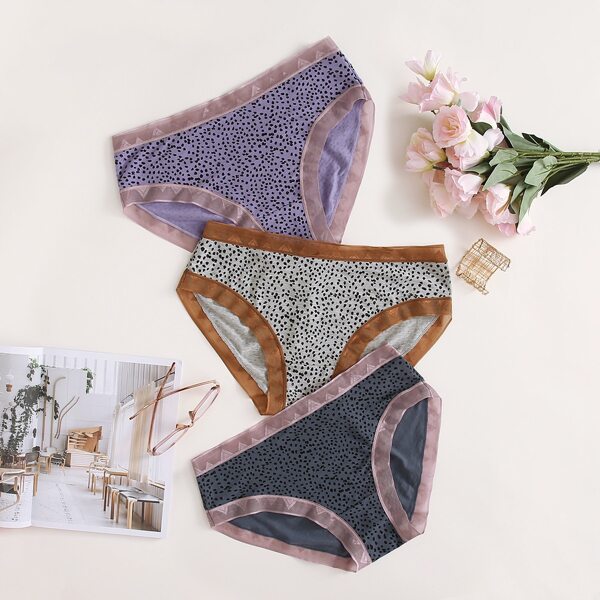 

3pack Plus Allover Graphic Panty Set, Multicolor