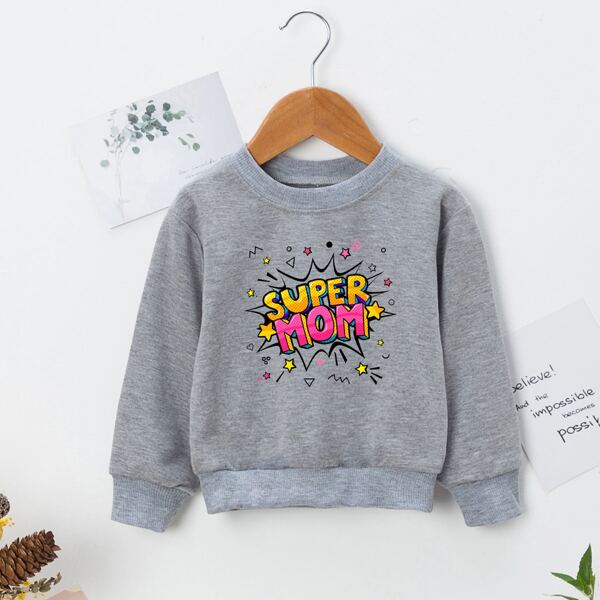 

Toddler Girls Letter Graphic Sweatshirt, Grey