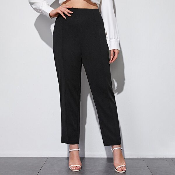 

Plus Zip Back Tailored Pants, Black