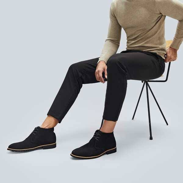 

Men Lace Up Front Ankle Boots, Black