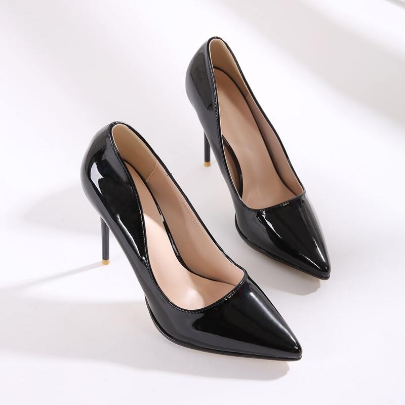 

Patent Leather Ultra High Heel Pumps, Black