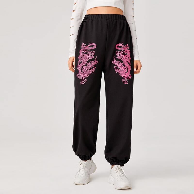 

Chinese Dragon Joggers, Black