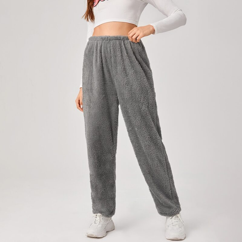 

Solid Fluffy Pants, Grey