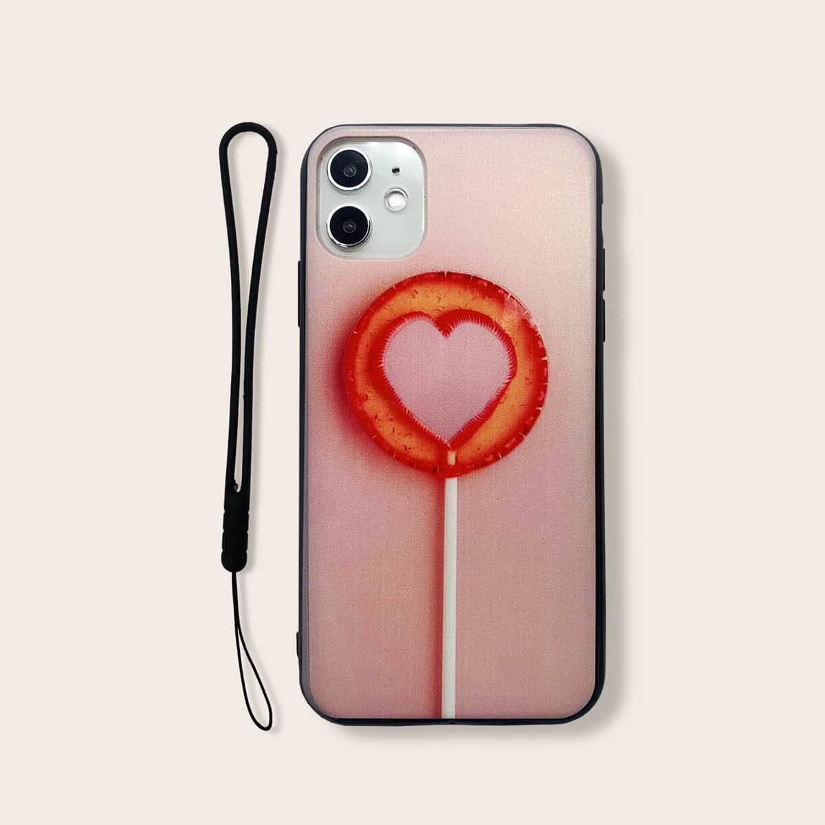 

Lollipop Pattern iPhone Case With Lanyard, Pink