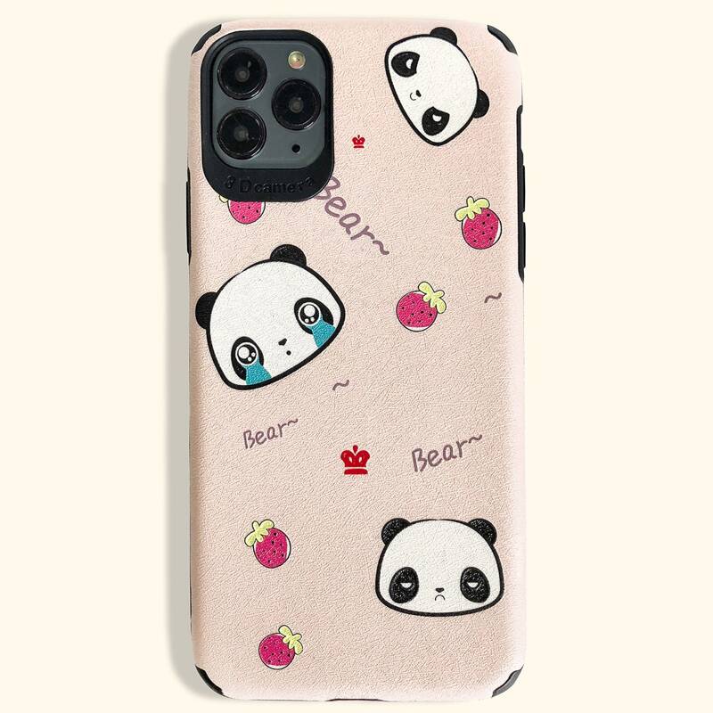 

Panda Cartoon Graphic iPhone Case, Multicolor