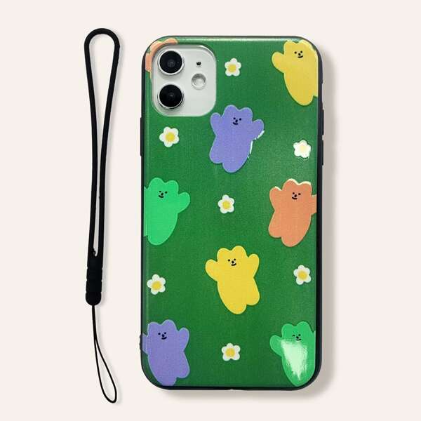 

Чехол для iPhone с мультипликационным рисунком и шнурком, Многоцветный
