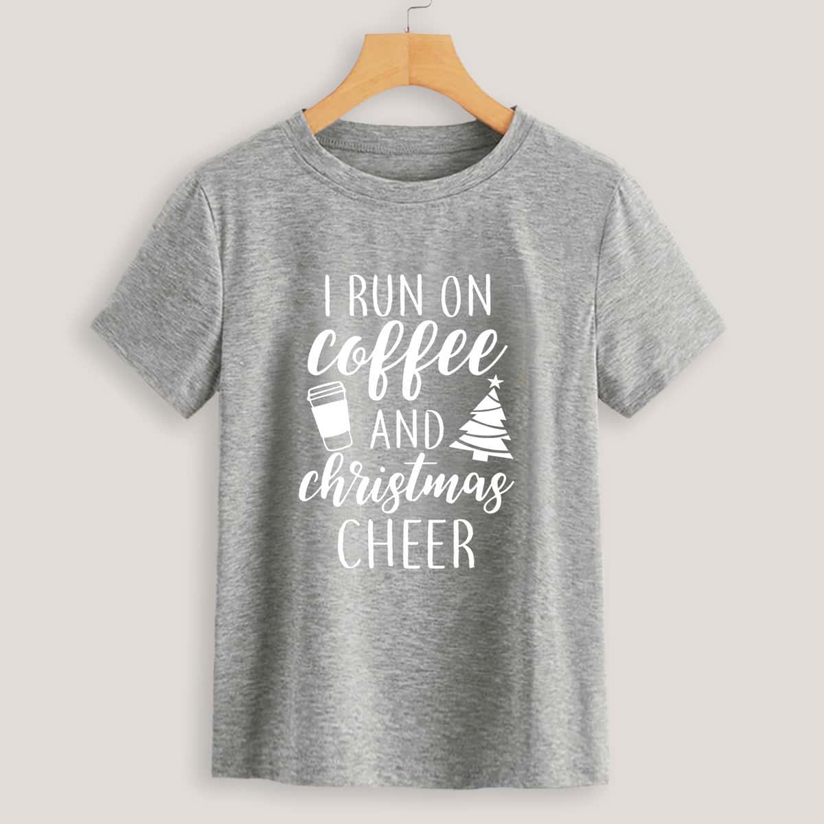 

Christmas Slogan Graphic Tee, Light grey