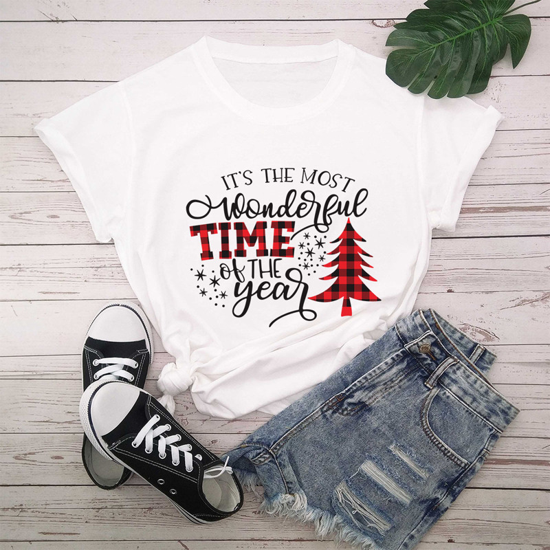

Christmas Slogan Tree Graphic Tee, White