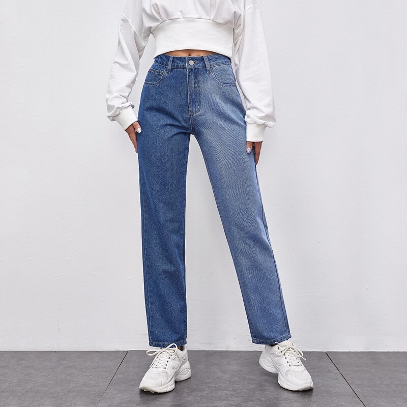 

Slant Pocket Straight Jeans, Medium wash