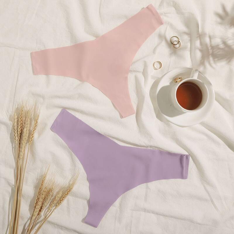 

2pack Plain Seamless Panty Set, Multicolor