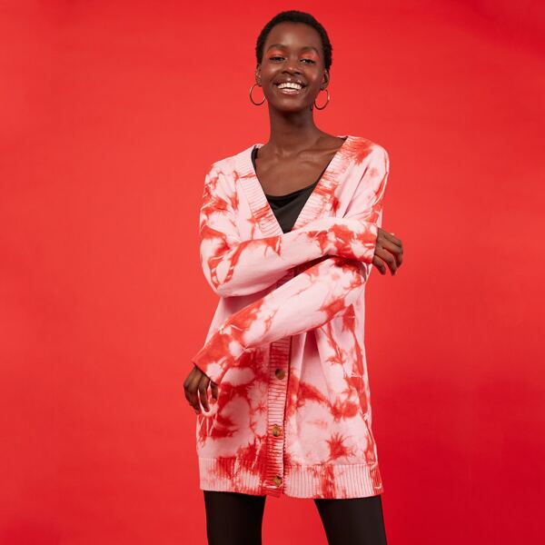 

Button Front Tie Dye Cardigan, Multicolor