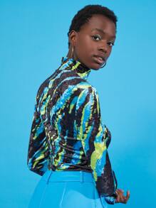 SHEIN Unity Áo thun Nghề thêu Lá thư Thanh lịch - Nhiều màu - Xem 6