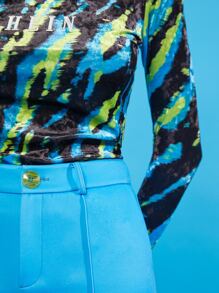 SHEIN Unity Áo thun Nghề thêu Lá thư Thanh lịch - Nhiều màu - Xem 7