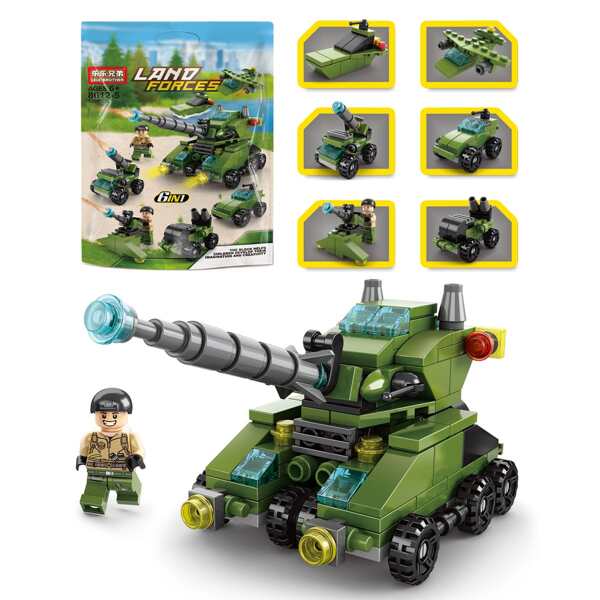 

Детские кубики в форме танка 138шт, Темно-зеленый