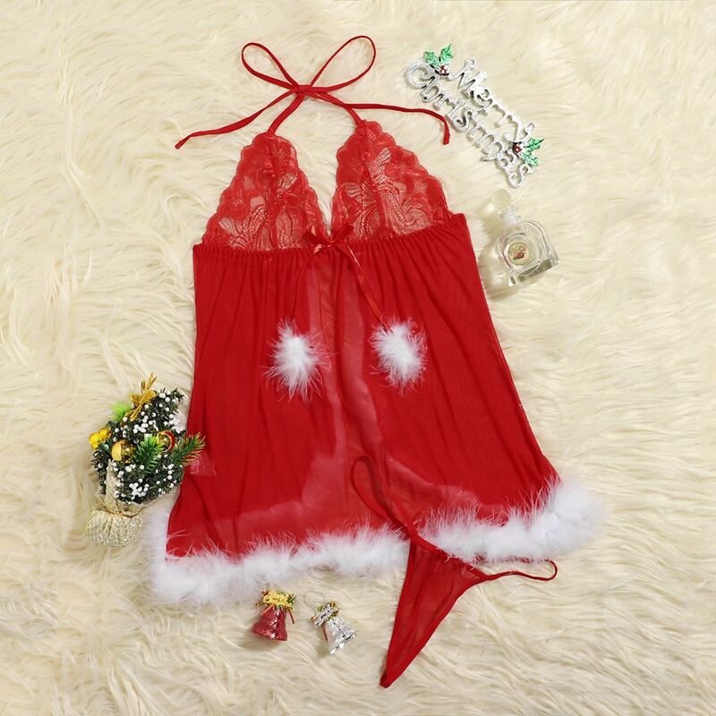 

Christmas Costume With Thong, Red