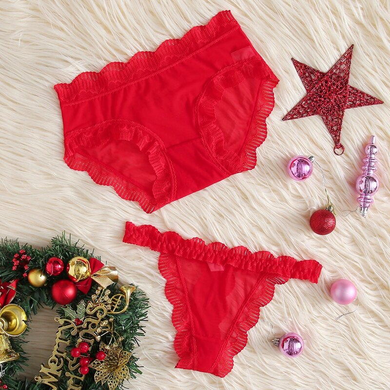 

2pack Lace Panty Set, Red