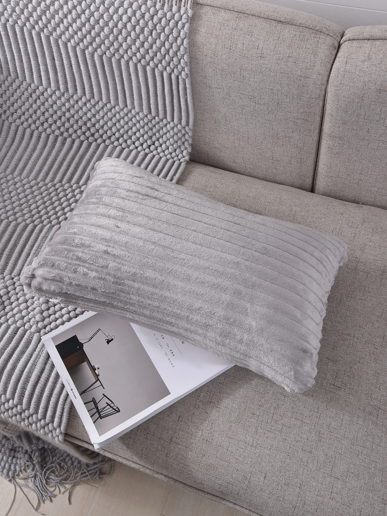 Solid Color Lumbar Pillow Without Filler Shein Uk