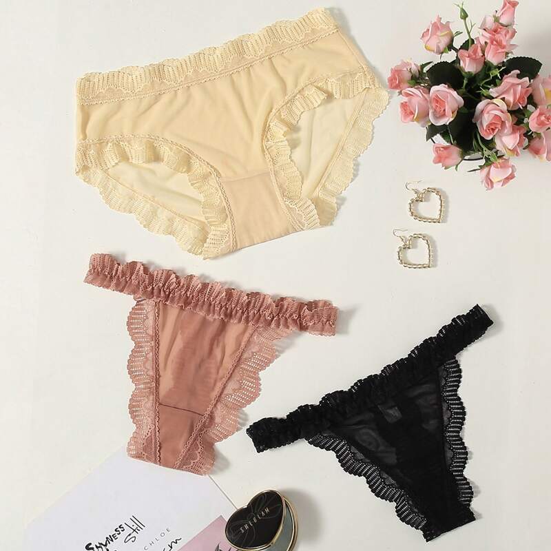 

3pack Lace Panty Set, Multicolor