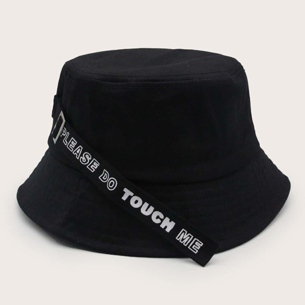 

Buckle Detail Bucket Hat, Black