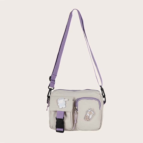 

Girls Pocket Front Crossbody Bag, White