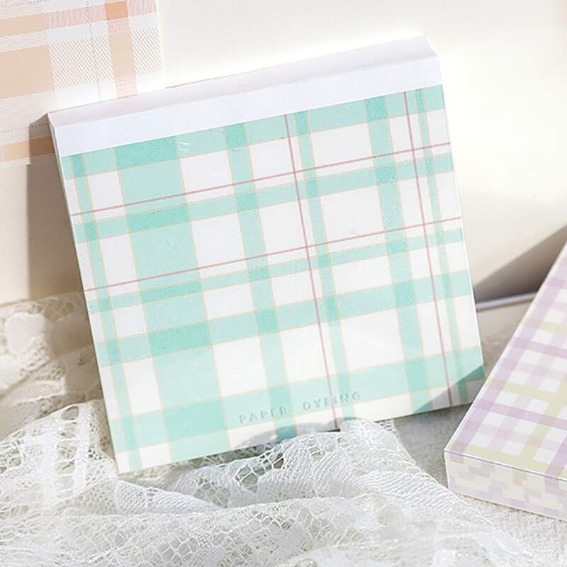 

1pack Plaid Pattern Random Memo Pad, Multicolor