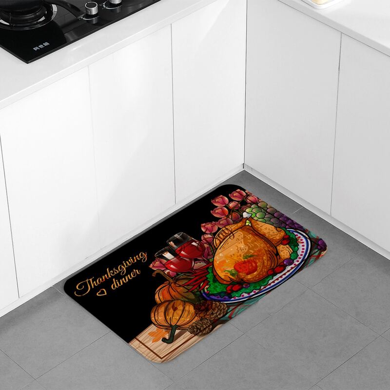 

Pumpkin Print Floor Mat, Multicolor