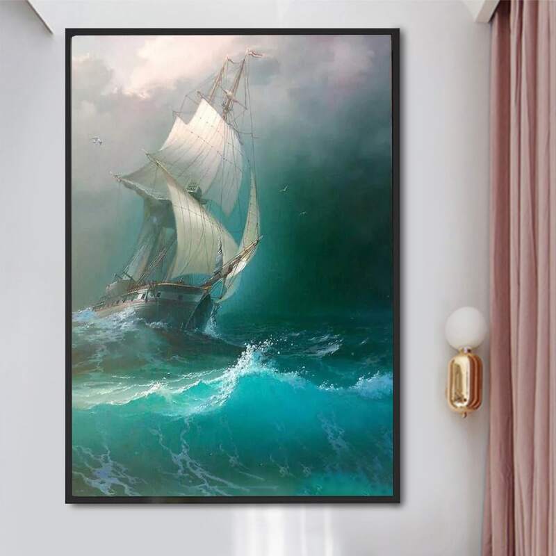 

Sea Pattern DIY Diamond Painting Without Frame, Multicolor
