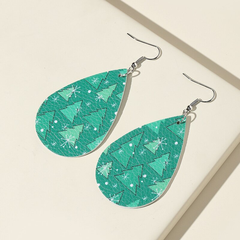 

Christmas Water-drop Earrings, Green