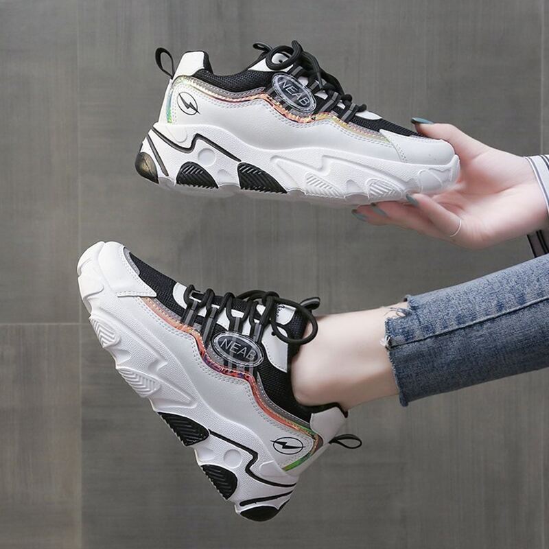 

Colorblock Lace-up Chunky Sneakers, Multicolor