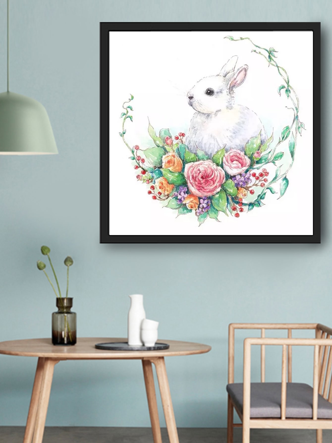 Rabbit Print Diy Diamond Painting Without Frame Shein Usa