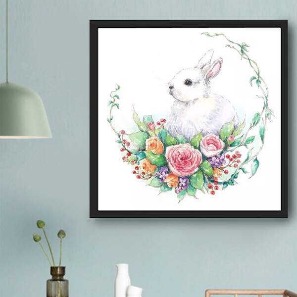 

Rabbit Print DIY Diamond Painting Without Frame, Multicolor