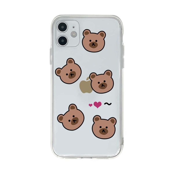 

Чехол для iPhone с принтом медведя, Многоцветный прозрачный