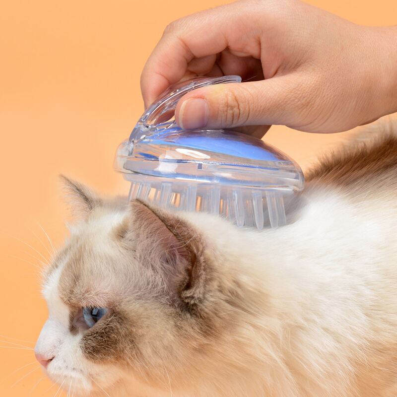 

1pc Cat Bathing Massage Brush, Blue