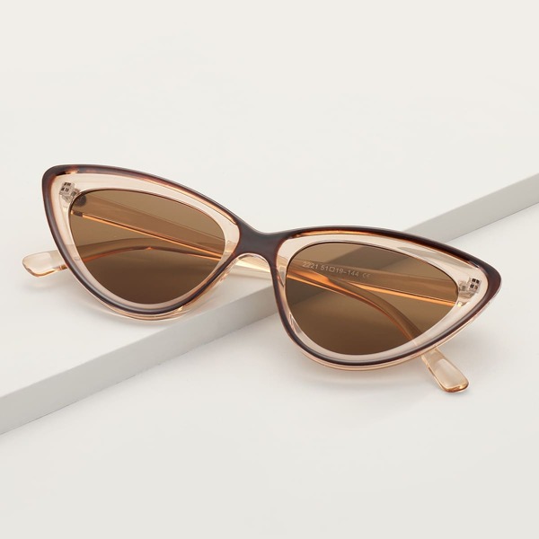 

Men Tinted Lens Cat Eye Sunglasses, Brown