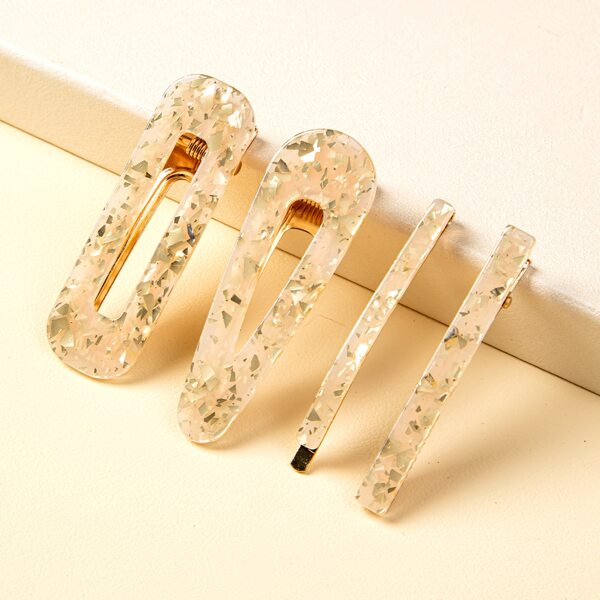 

4pcs Acrylic Hair Clip, Yellow