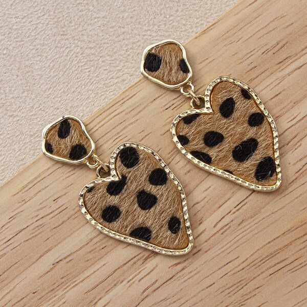 

Irregular Heart Drop Earrings, Multicolor