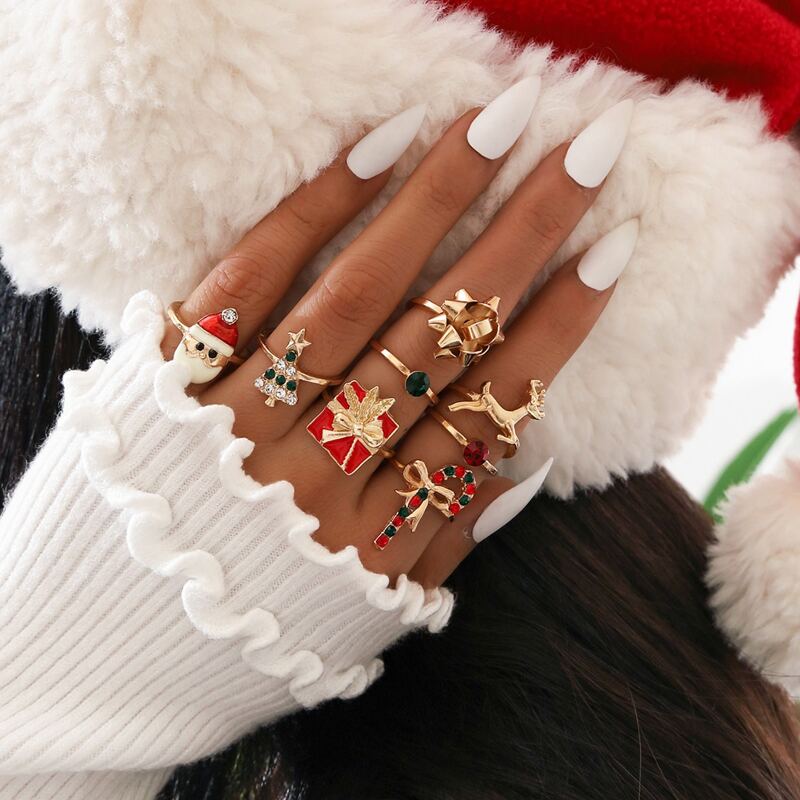 

8pcs Christmas Tree Decor Ring, Multicolor