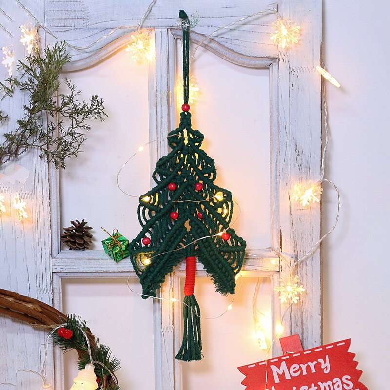 

Woven Christmas Tree Wall Hanging, Dark green