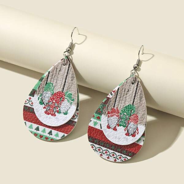 

Christmas Water-drop Earrings, Multicolor