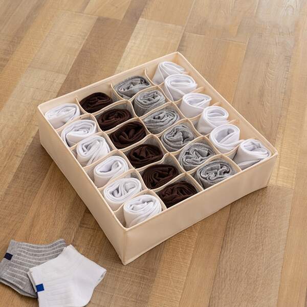 

1pc Underwear Storage Box, Beige