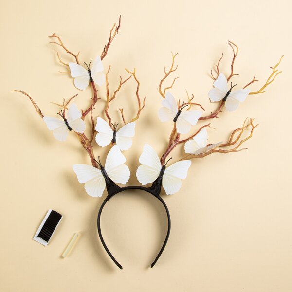 

Branch & Butterfly Decor Hair Hoop, Multicolor