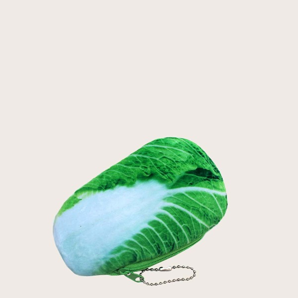 

Girls Vegetable Design Coin Case, Green